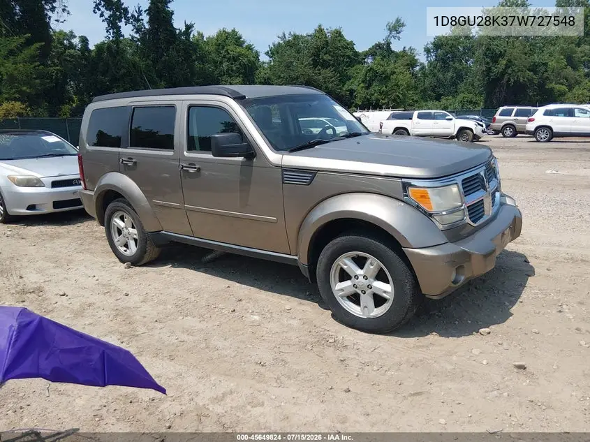 2007 Dodge Nitro Sxt VIN: 1D8GU28K37W727548 Lot: 45649824