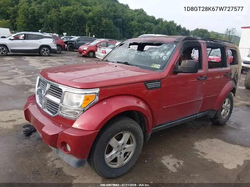 2007 Dodge Nitro Sxt VIN: 1D8GT28K67W727577 Lot: 45679663