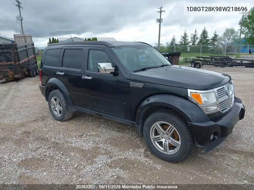 2008 Dodge Nitro Se VIN: 1D8GT28K98W218696 Lot: 20263207