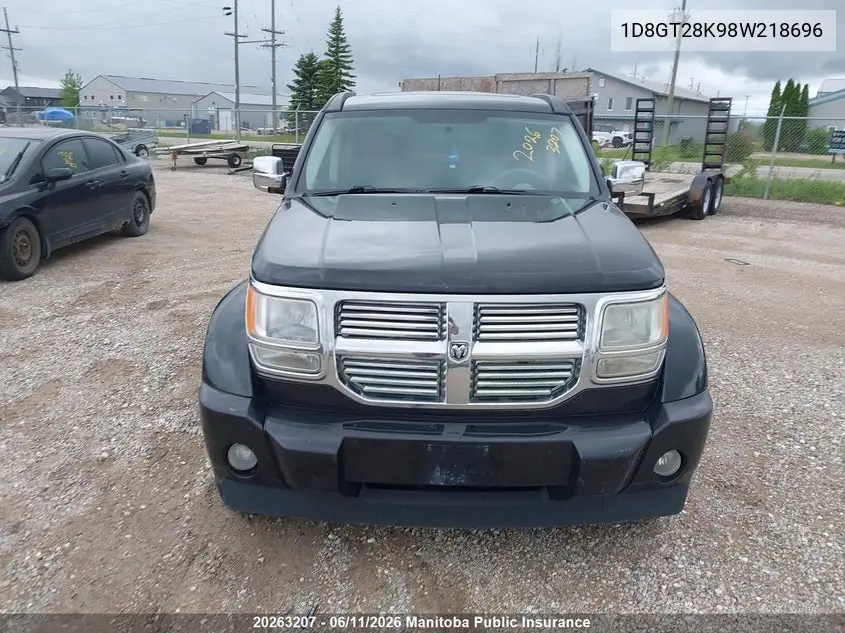 2008 Dodge Nitro Se VIN: 1D8GT28K98W218696 Lot: 20263207