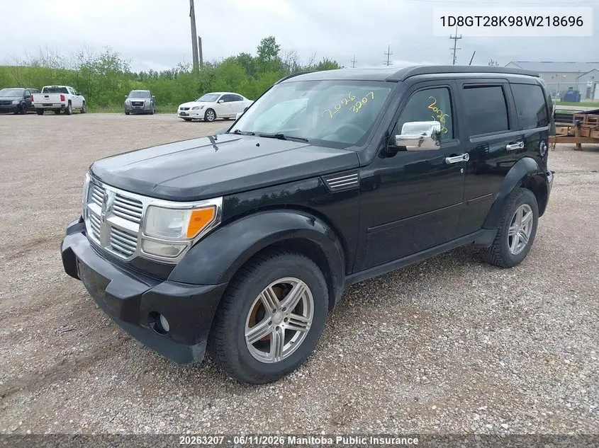 2008 Dodge Nitro Se VIN: 1D8GT28K98W218696 Lot: 20263207