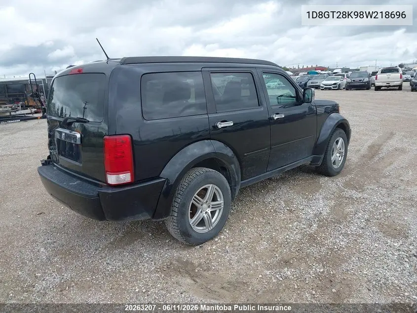 2008 Dodge Nitro Se VIN: 1D8GT28K98W218696 Lot: 20263207