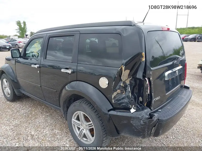 2008 Dodge Nitro Se VIN: 1D8GT28K98W218696 Lot: 20263207