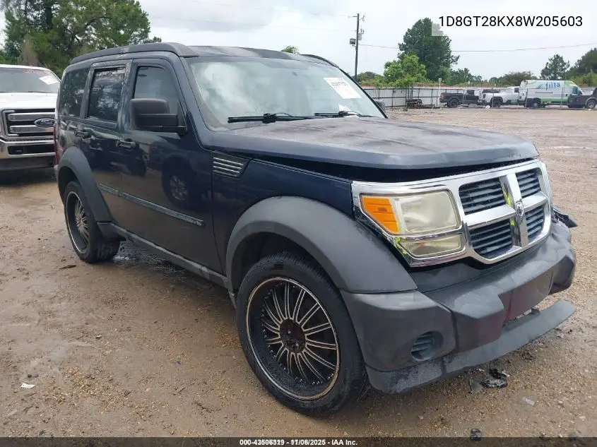 2008 Dodge Nitro Sxt VIN: 1D8GT28KX8W205603 Lot: 43506319