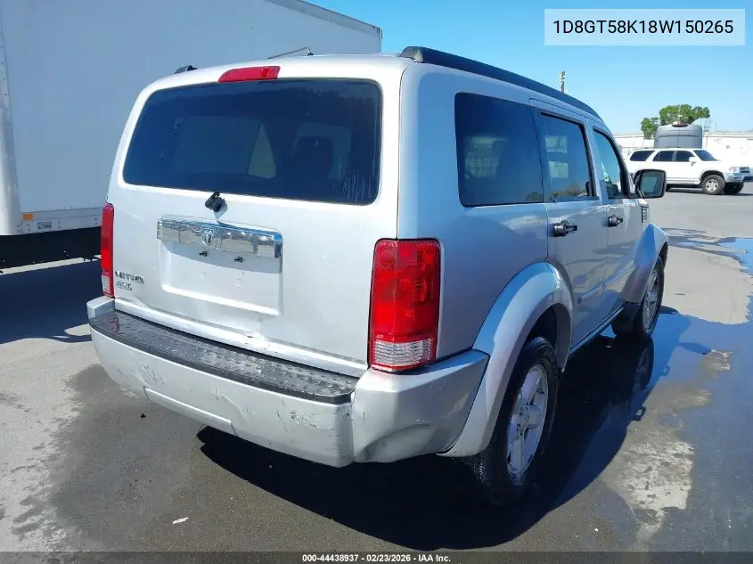 2008 Dodge Nitro Slt/Rt VIN: 1D8GT58K18W150265 Lot: 44438937