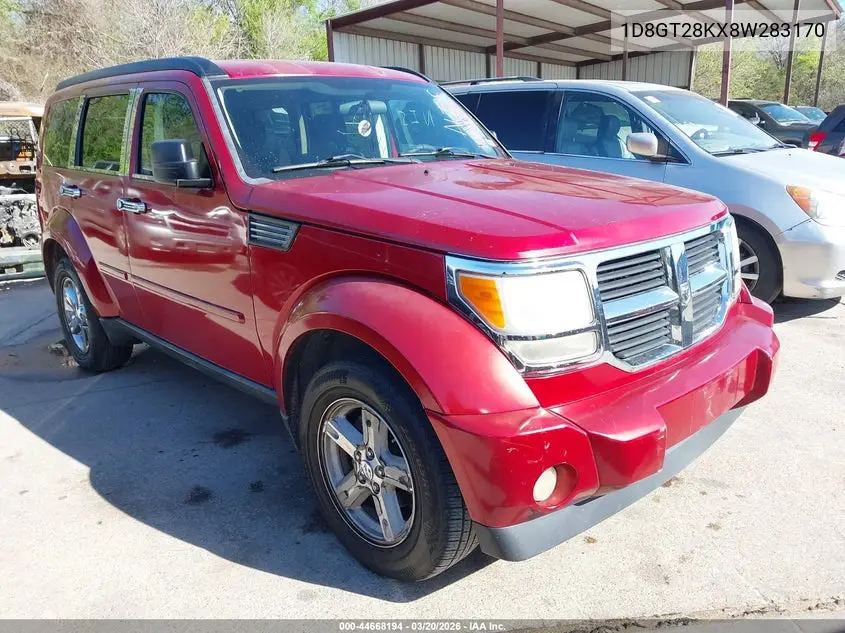 2008 Dodge Nitro Sxt VIN: 1D8GT28KX8W283170 Lot: 44668194