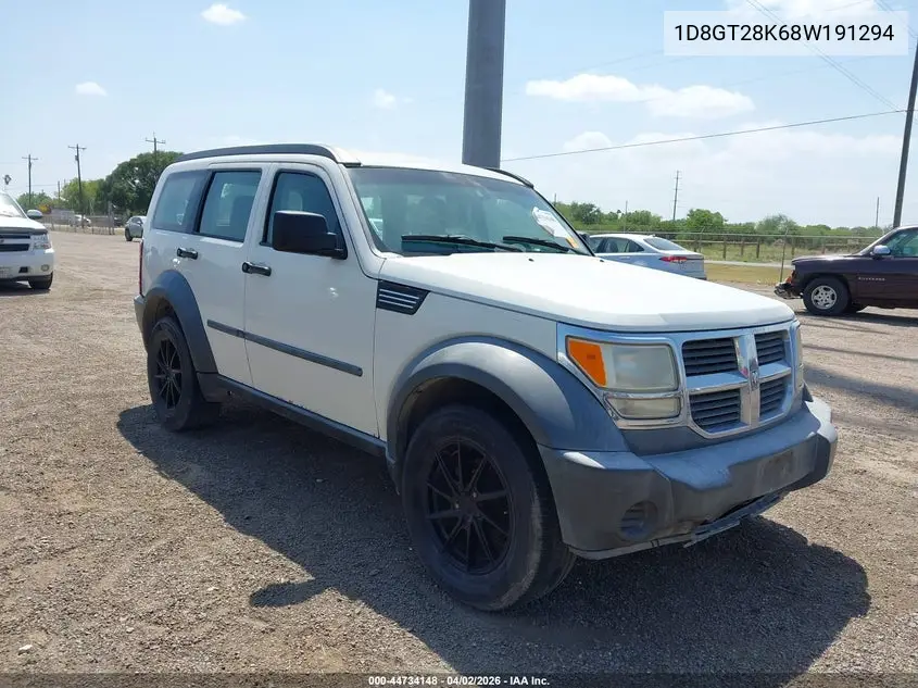 2008 Dodge Nitro Sxt VIN: 1D8GT28K68W191294 Lot: 44734148