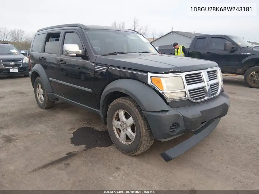 2008 Dodge Nitro Sxt VIN: 1D8GU28K68W243181 Lot: 44777494