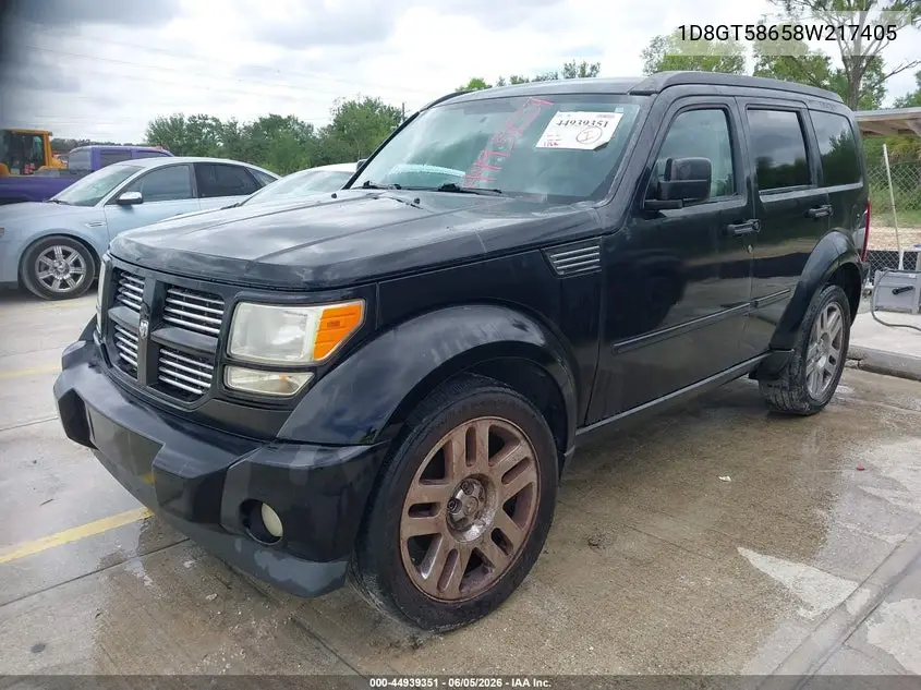 2008 Dodge Nitro Slt/Rt VIN: 1D8GT58658W217405 Lot: 44939351