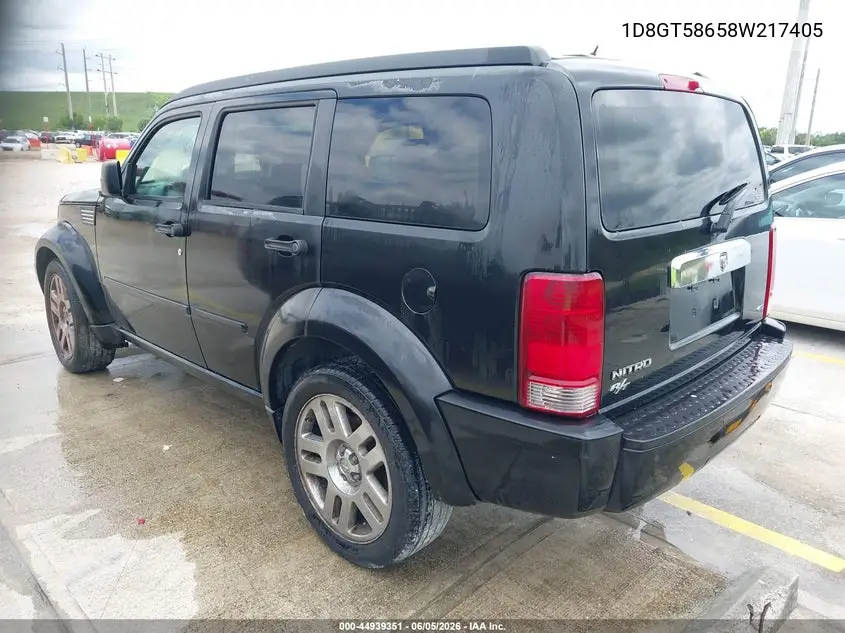 2008 Dodge Nitro Slt/Rt VIN: 1D8GT58658W217405 Lot: 44939351