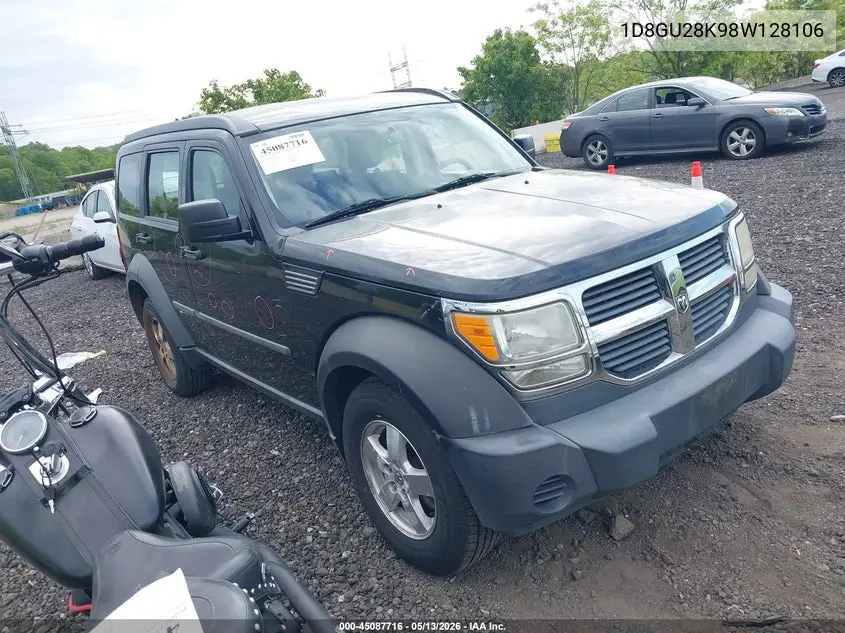 2008 Dodge Nitro Sxt VIN: 1D8GU28K98W128106 Lot: 45087716