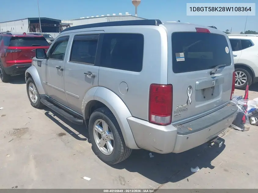2008 Dodge Nitro Slt/Rt VIN: 1D8GT58K28W108364 Lot: 45105849