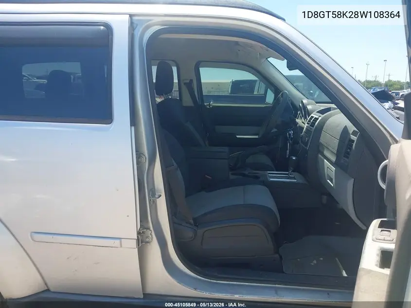 2008 Dodge Nitro Slt/Rt VIN: 1D8GT58K28W108364 Lot: 45105849