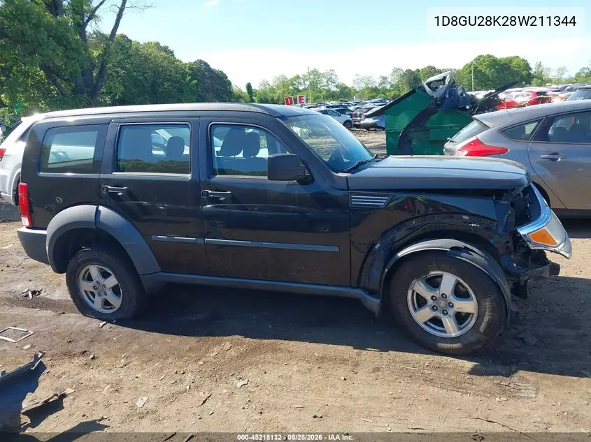 2008 Dodge Nitro Sxt VIN: 1D8GU28K28W211344 Lot: 45218132