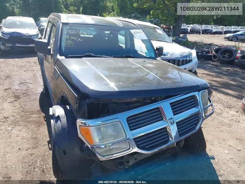 2008 Dodge Nitro Sxt VIN: 1D8GU28K28W211344 Lot: 45218132