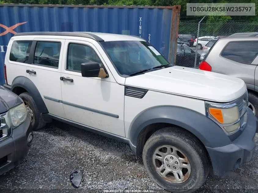 2008 Dodge Nitro Sxt VIN: 1D8GU28K58W235797 Lot: 45322737