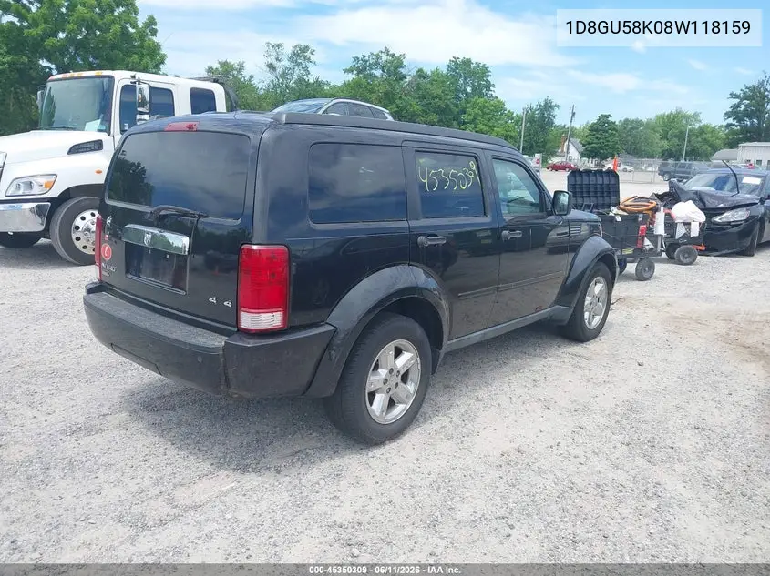 2008 Dodge Nitro Slt/Rt VIN: 1D8GU58K08W118159 Lot: 45350309