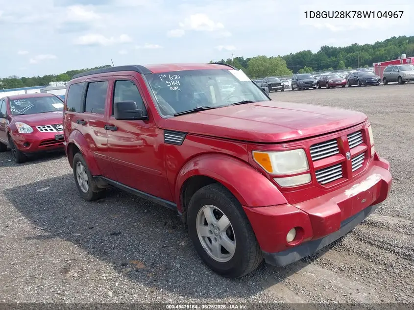 2008 Dodge Nitro Sxt VIN: 1D8GU28K78W104967 Lot: 45475164