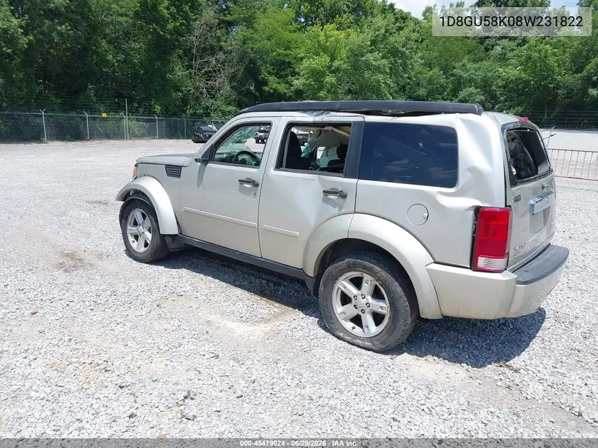 2008 Dodge Nitro Slt/Rt VIN: 1D8GU58K08W231822 Lot: 45479524