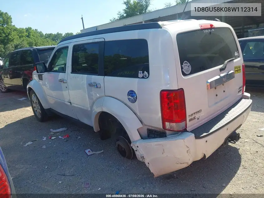 2008 Dodge Nitro Slt/Rt VIN: 1D8GU58K08W112314 Lot: 45568436