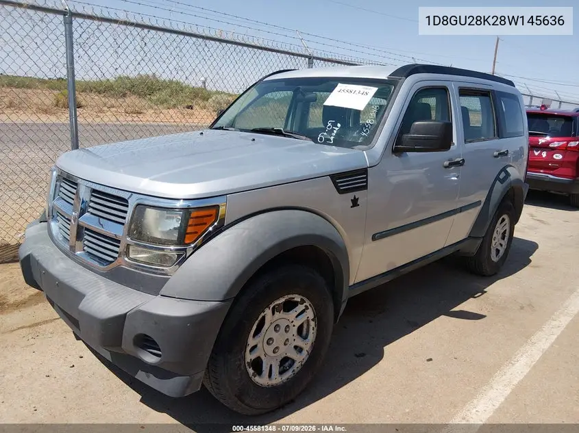 2008 Dodge Nitro Sxt VIN: 1D8GU28K28W145636 Lot: 45581348
