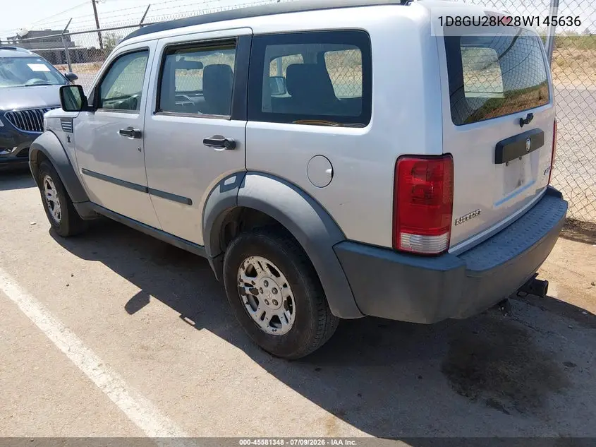 2008 Dodge Nitro Sxt VIN: 1D8GU28K28W145636 Lot: 45581348