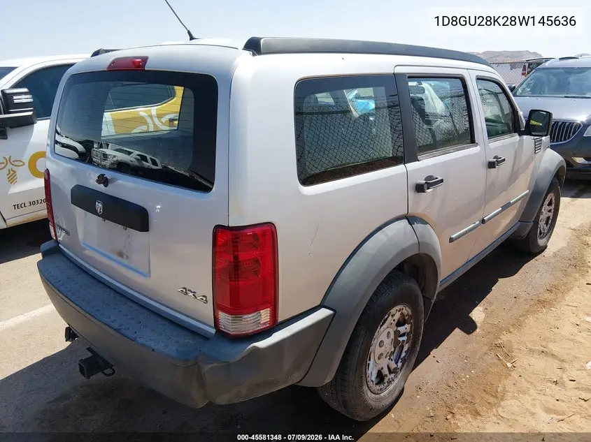 2008 Dodge Nitro Sxt VIN: 1D8GU28K28W145636 Lot: 45581348