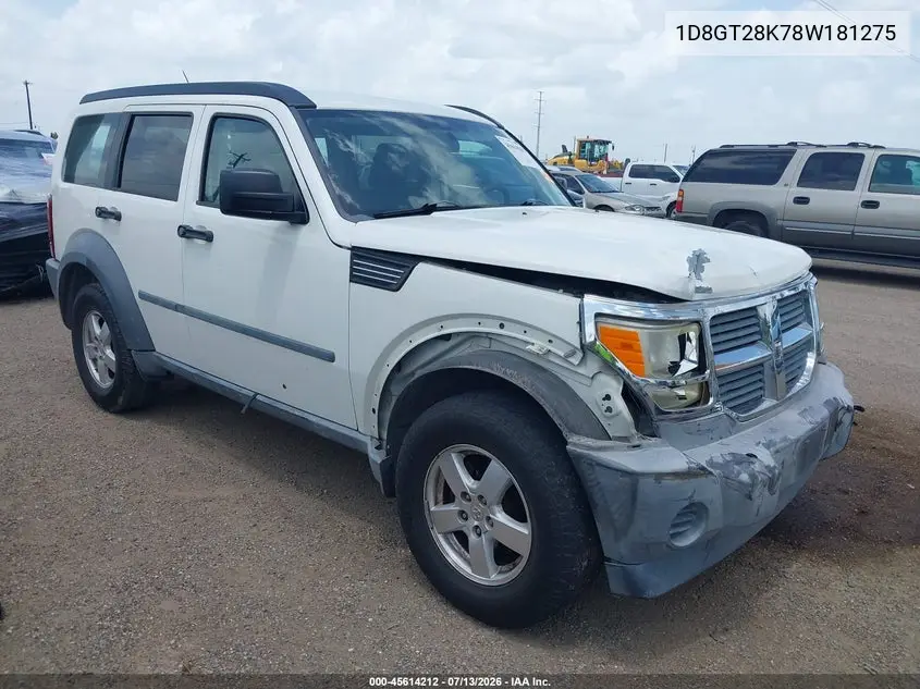 2008 Dodge Nitro Sxt VIN: 1D8GT28K78W181275 Lot: 45614212