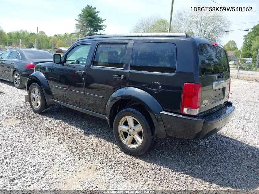 2009 Dodge Nitro Slt/Rt VIN: 1D8GT58K59W540562 Lot: 44822694