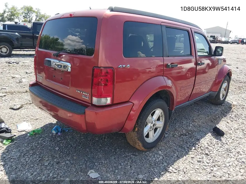 2009 Dodge Nitro Slt/Rt VIN: 1D8GU58KX9W541414 Lot: 45306209