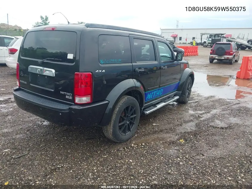 2009 Dodge Nitro Slt/Rt VIN: 1D8GU58K59W550375 Lot: 45367283