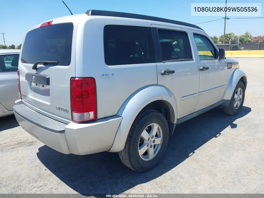 2009 Dodge Nitro Se VIN: 1D8GU28K09W505536 Lot: 45518268