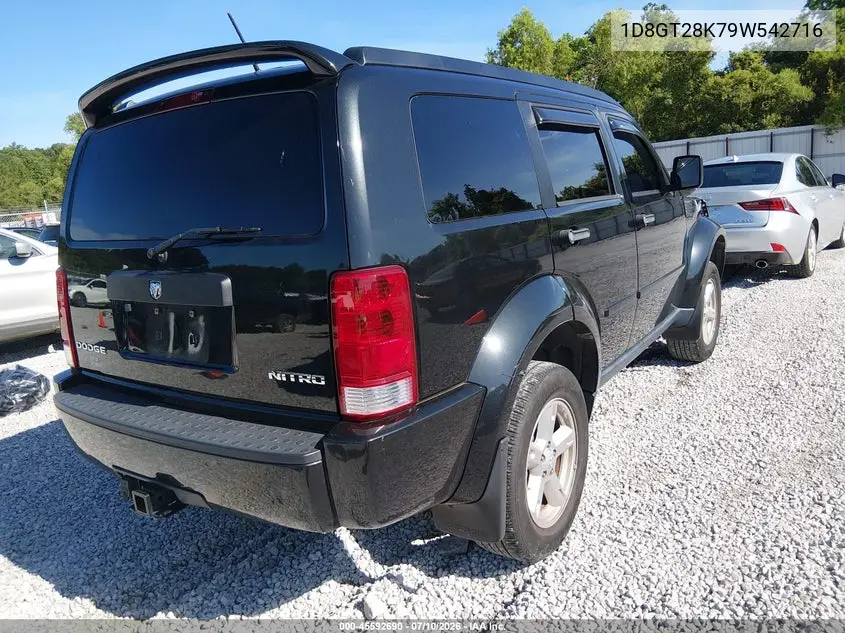 2009 Dodge Nitro Se VIN: 1D8GT28K79W542716 Lot: 45592690