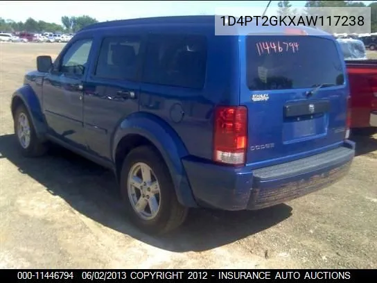 2010 Dodge Nitro Se VIN: 1D4PT2GKXAW117238 Lot: 11446794
