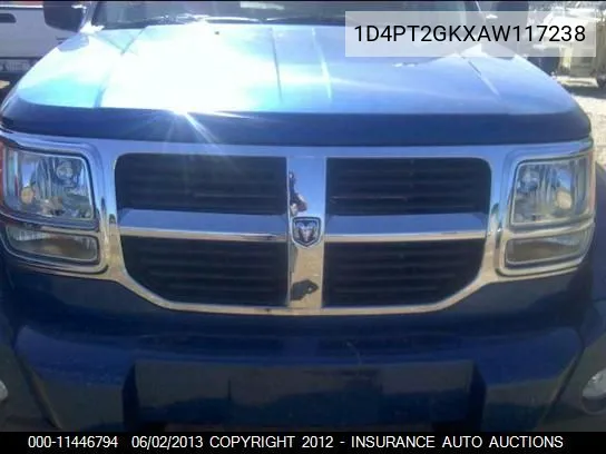 2010 Dodge Nitro Se VIN: 1D4PT2GKXAW117238 Lot: 11446794