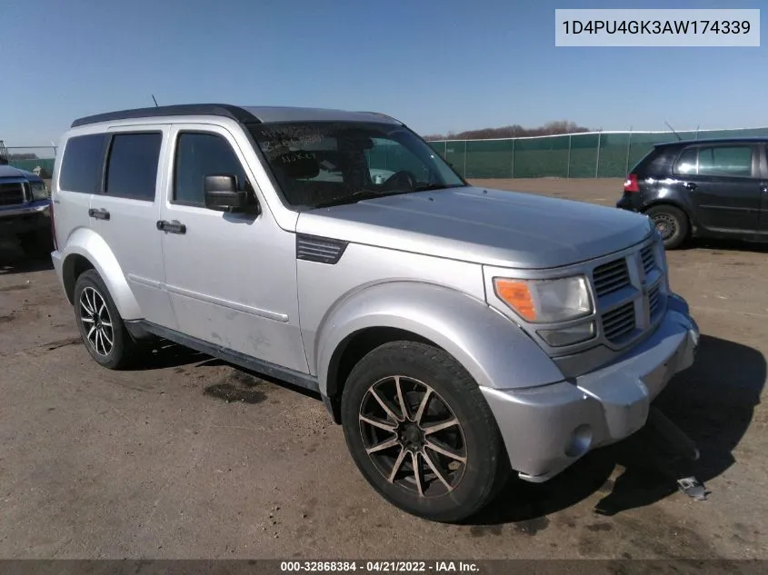 2010 Dodge Nitro Heat VIN: 1D4PU4GK3AW174339 Lot: 32868384