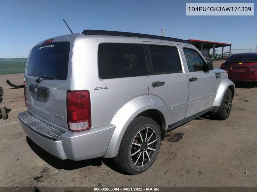 2010 Dodge Nitro Heat VIN: 1D4PU4GK3AW174339 Lot: 32868384