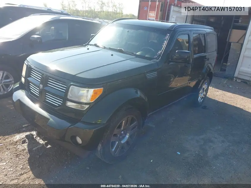 2010 Dodge Nitro Heat VIN: 1D4PT4GK7AW157031 Lot: 44784220