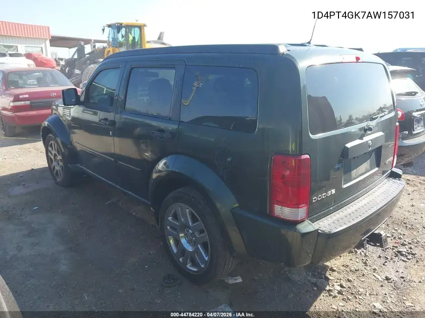 2010 Dodge Nitro Heat VIN: 1D4PT4GK7AW157031 Lot: 44784220