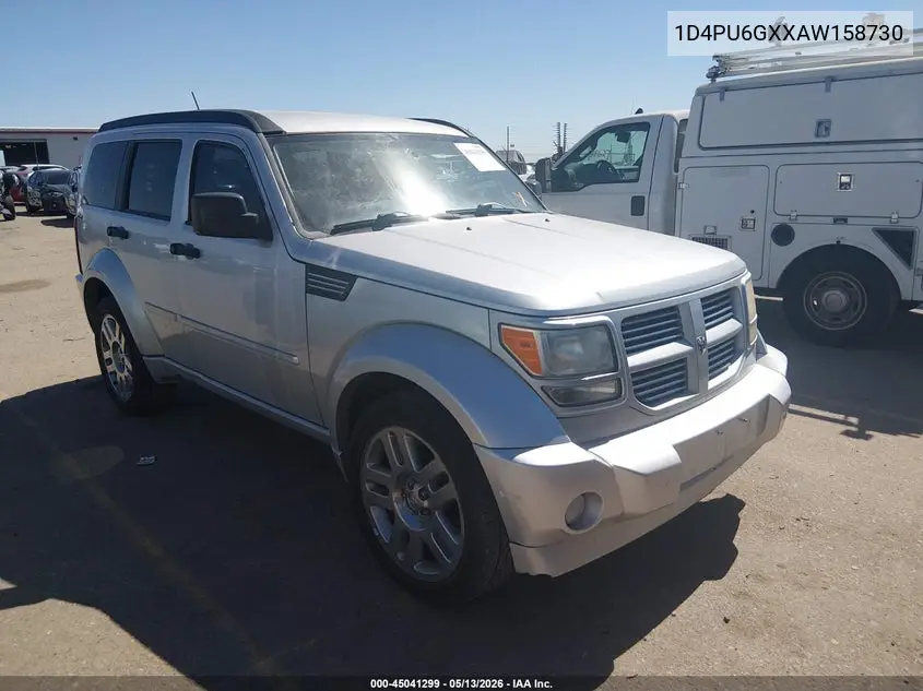 2010 Dodge Nitro Detonator VIN: 1D4PU6GXXAW158730 Lot: 45041299