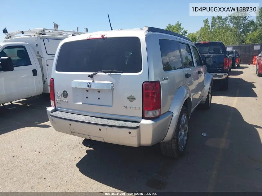 2010 Dodge Nitro Detonator VIN: 1D4PU6GXXAW158730 Lot: 45041299