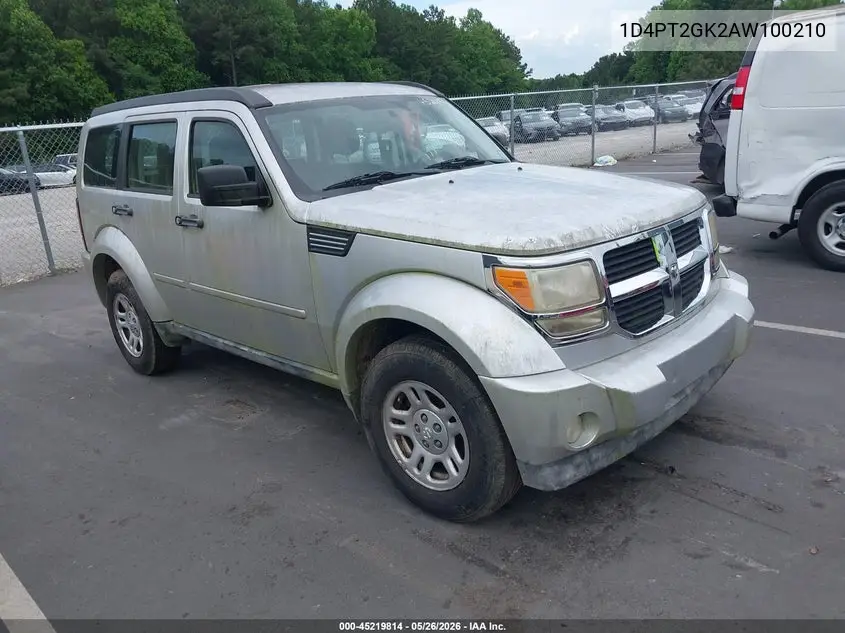 2010 Dodge Nitro Se VIN: 1D4PT2GK2AW100210 Lot: 45219814