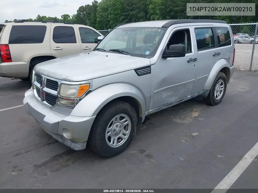 2010 Dodge Nitro Se VIN: 1D4PT2GK2AW100210 Lot: 45219814