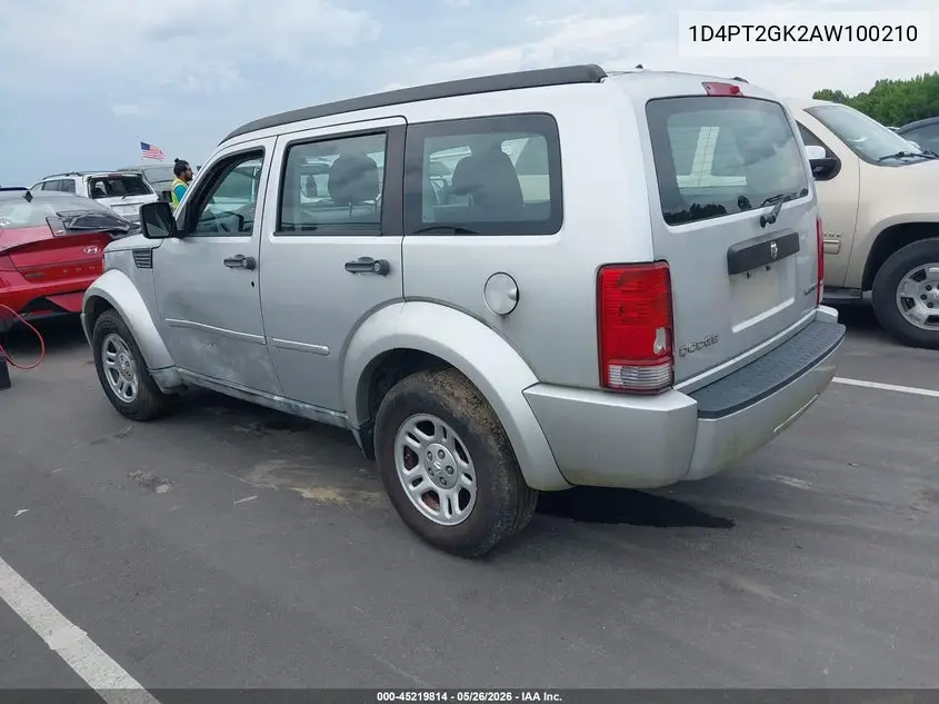 2010 Dodge Nitro Se VIN: 1D4PT2GK2AW100210 Lot: 45219814