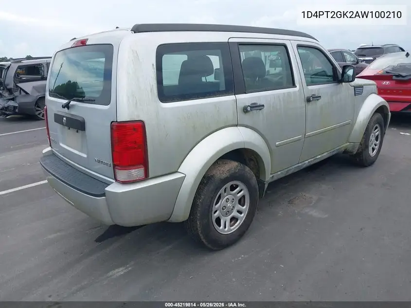 2010 Dodge Nitro Se VIN: 1D4PT2GK2AW100210 Lot: 45219814