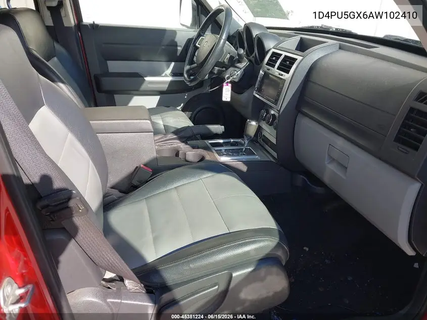2010 Dodge Nitro Sxt VIN: 1D4PU5GX6AW102410 Lot: 45381224