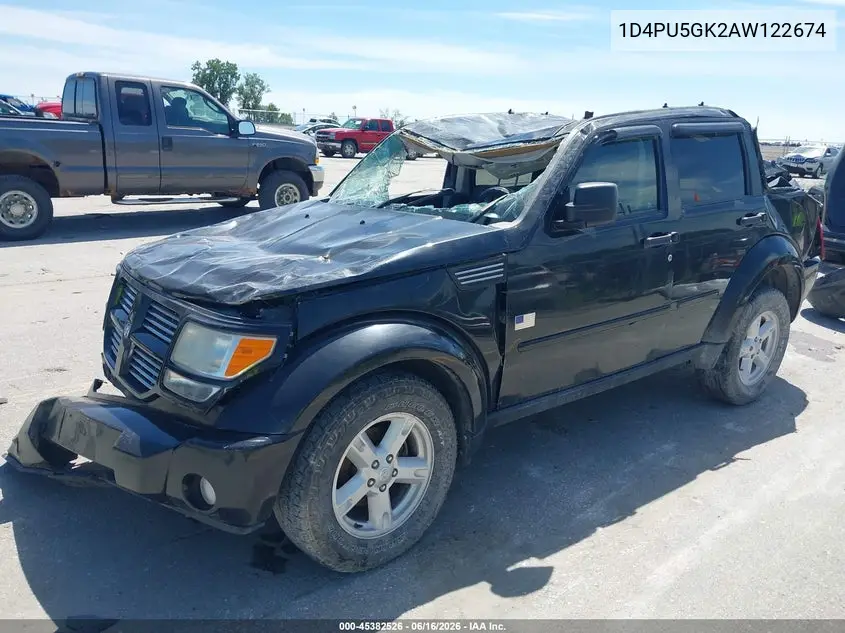 2010 Dodge Nitro Sxt VIN: 1D4PU5GK2AW122674 Lot: 45382526