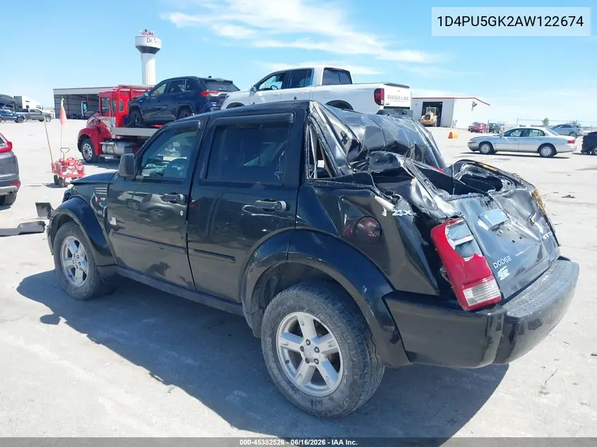 2010 Dodge Nitro Sxt VIN: 1D4PU5GK2AW122674 Lot: 45382526