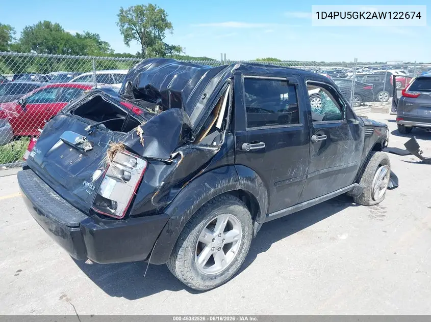 2010 Dodge Nitro Sxt VIN: 1D4PU5GK2AW122674 Lot: 45382526