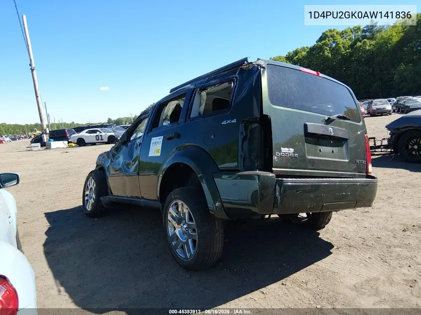2010 Dodge Nitro Se VIN: 1D4PU2GK0AW141836 Lot: 45383913